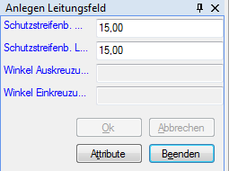 Optionsmenü für Leitungsfelder Optionsmenü für Leitungsfelder