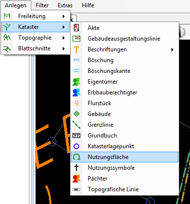 Nutzungsfläche anlegen