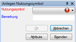 Optionsmenü zum Anlegen eines Nutzungssymbols