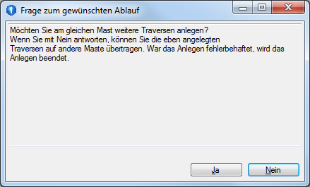Nachrfrage nach dem Anlegen einer Traverse