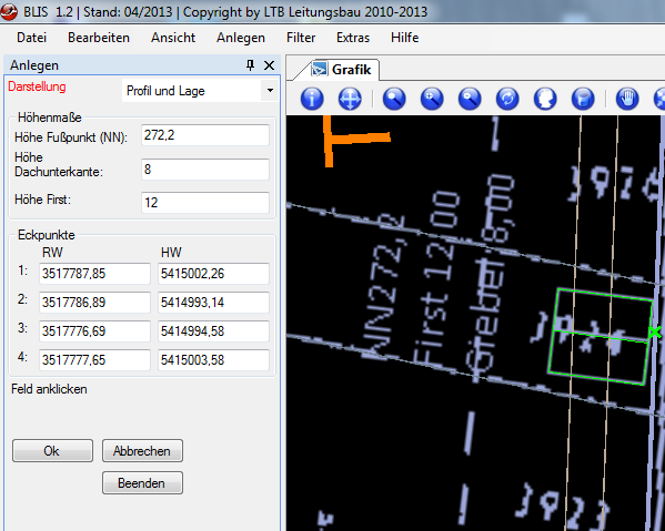 Grenzen in der grafischen Ansicht auswählen