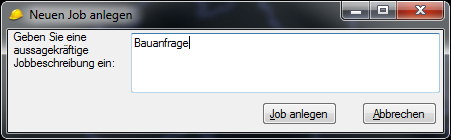 Neuen Job anlegen