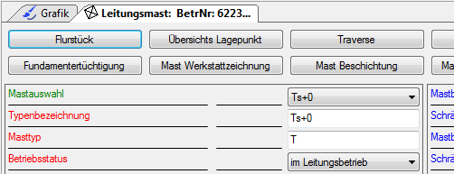 Sachdaten eines Mastes