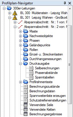 Profilplan-Navigator mit Druckausgabe Profilplan-Navigator mit Druckausgabe