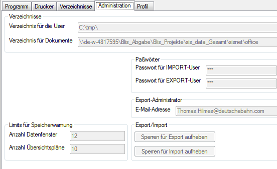 Tabreiter "Administration"