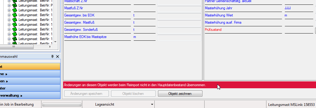 Hinweis bei Änderungen