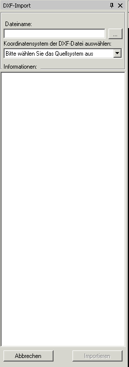 DXF-Import Eingabemaske