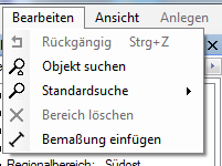 Bemaßung im Hauptmenü Bemaßung im Hauptmenü
