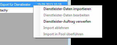 Import von Dienstleister-Daten