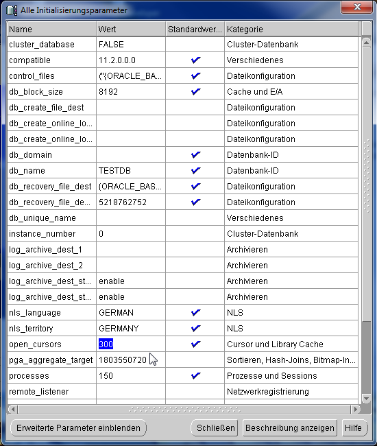 Initialisierungsparameter