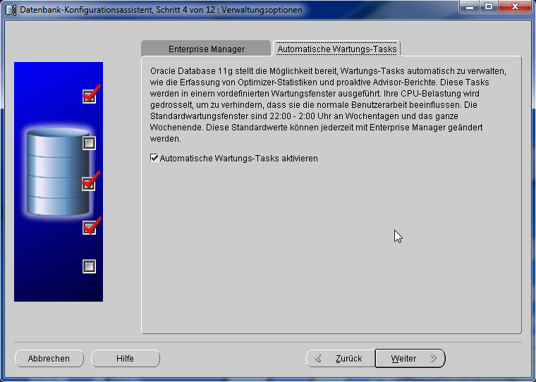 Automatische Wartungs-Tasks