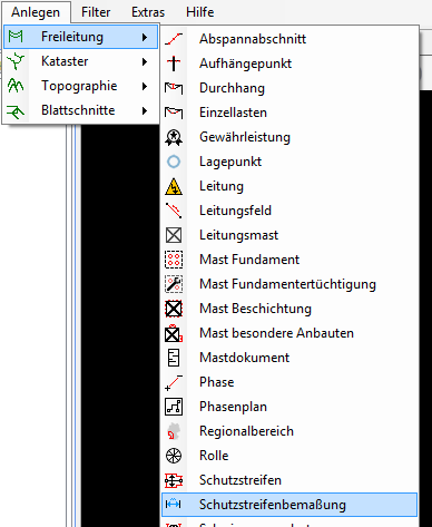 Anlege-Menü für Freileitung Anlege-Menü für Freileitung
