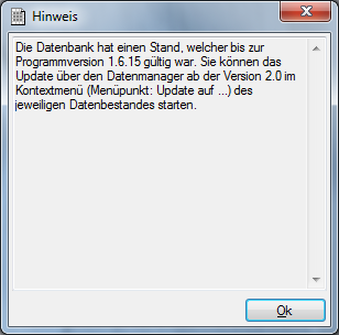 Datenbestand im alten Format