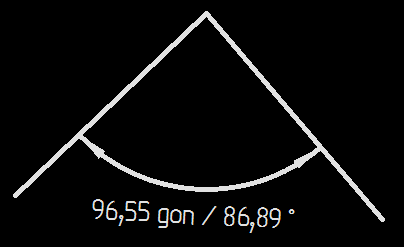 Beispiel für einen gemessenen Winkel
